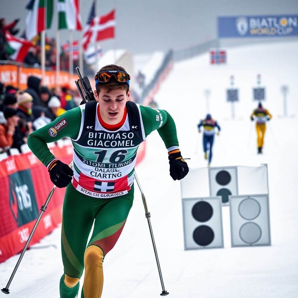 Томмазо Джакомел выигрывает гонку преследования в Оберхофе и возглавляет Кубок мира